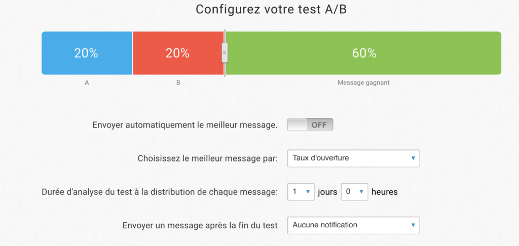 Configurez votre test A/B l’ancien éditeur