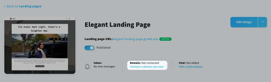 landing page domain