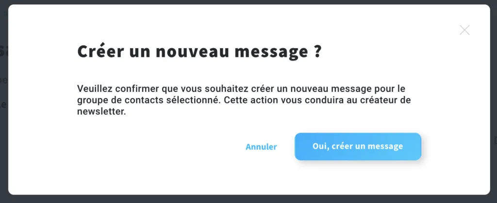 Créer un message