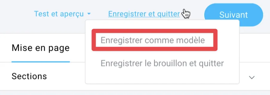 Enregistrer comme modèle