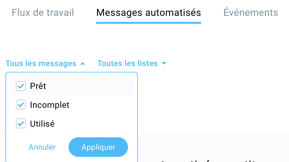 Consulter vos messages d'automatisation