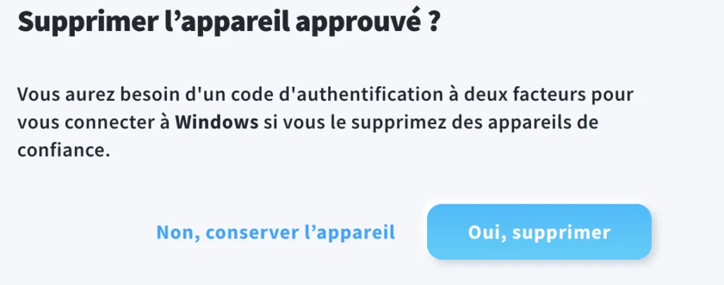 Supprimer l'appareil