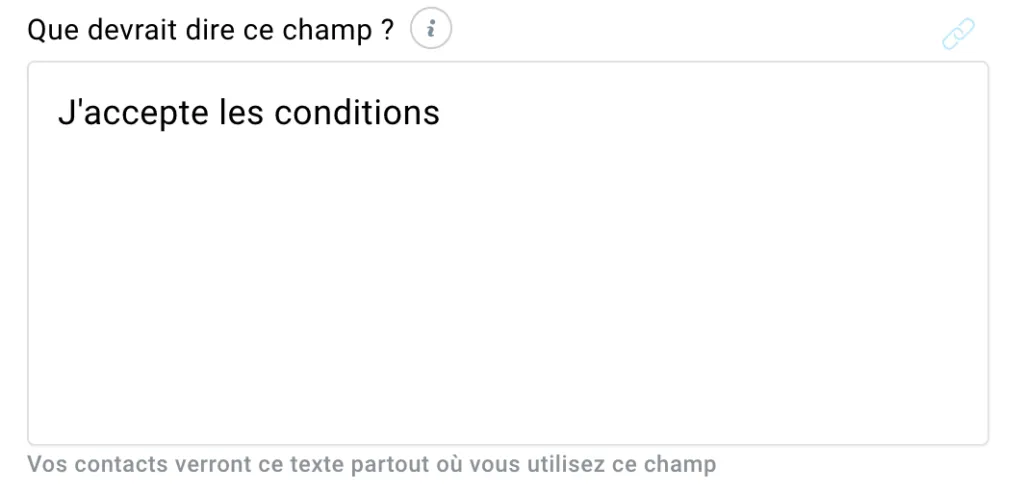 Texte du champ