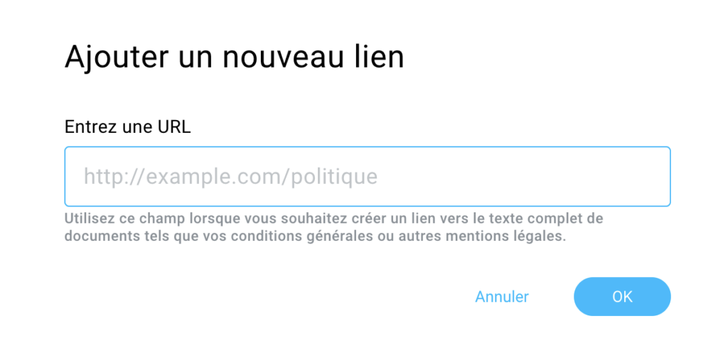 Ajoutez le lien