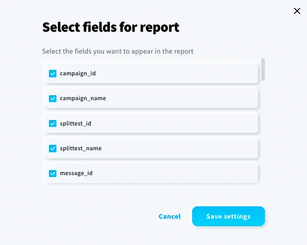 report fields