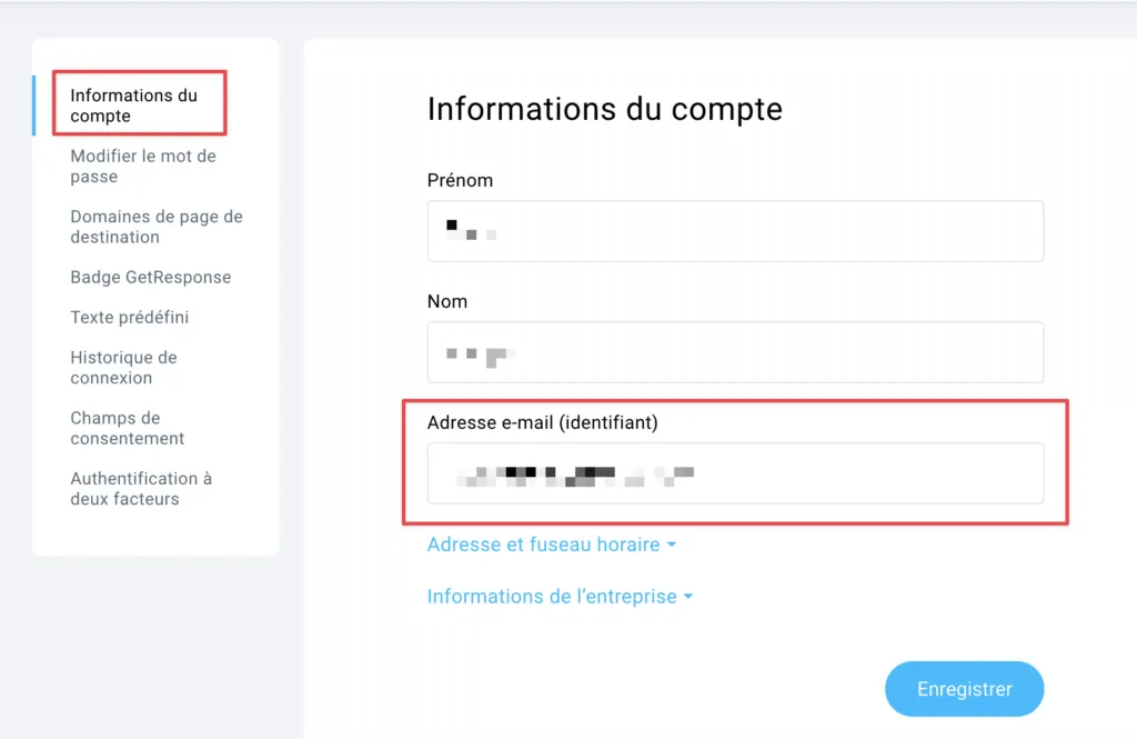 Changer l'adresse e-mail de connexion