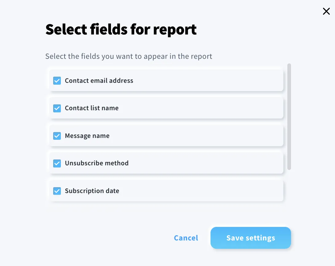 custom reports fields