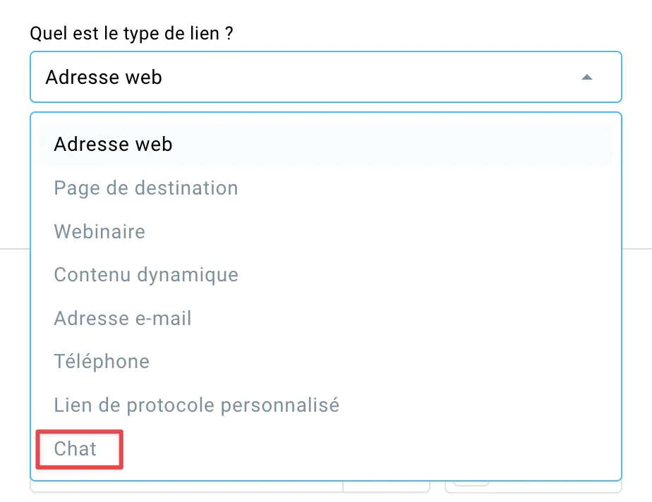 Le type de lien