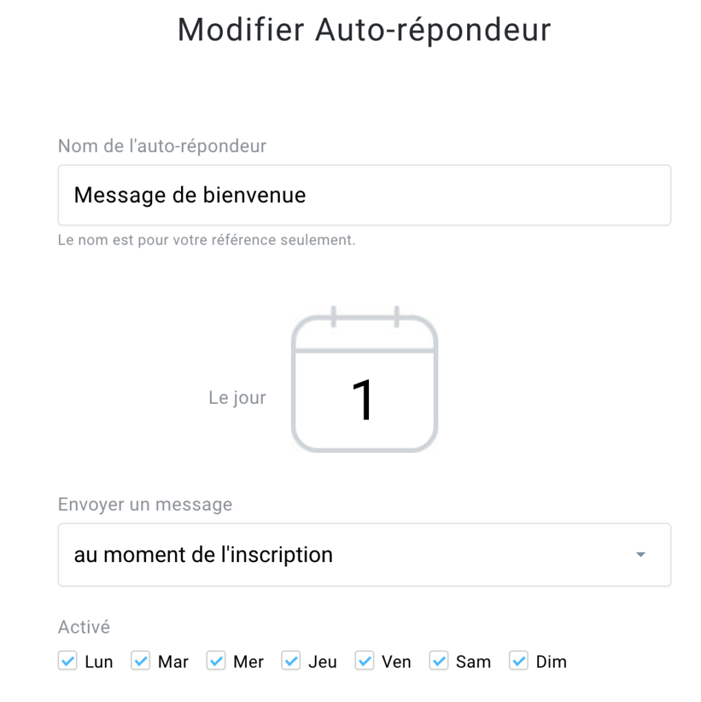 Auto-répondeur Ancien éditeur
