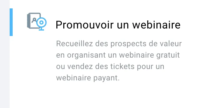 Promouvoir un webinaire