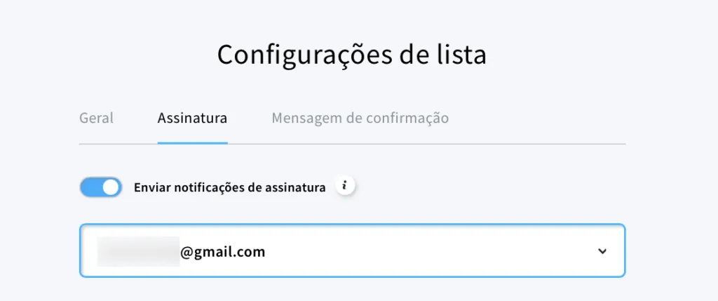 Configuração de assinaturas