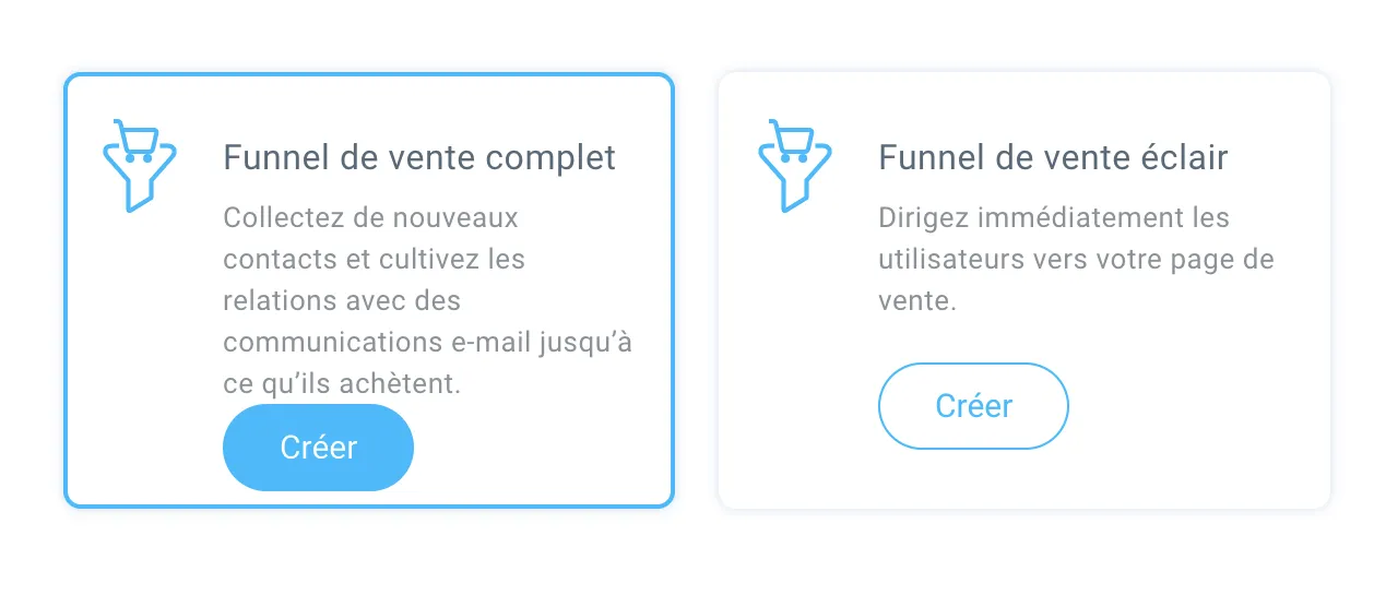 Sélectionnez le type du funnel