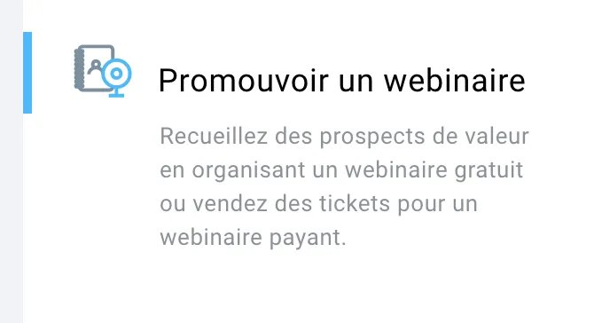 Promouvoir un webinaire