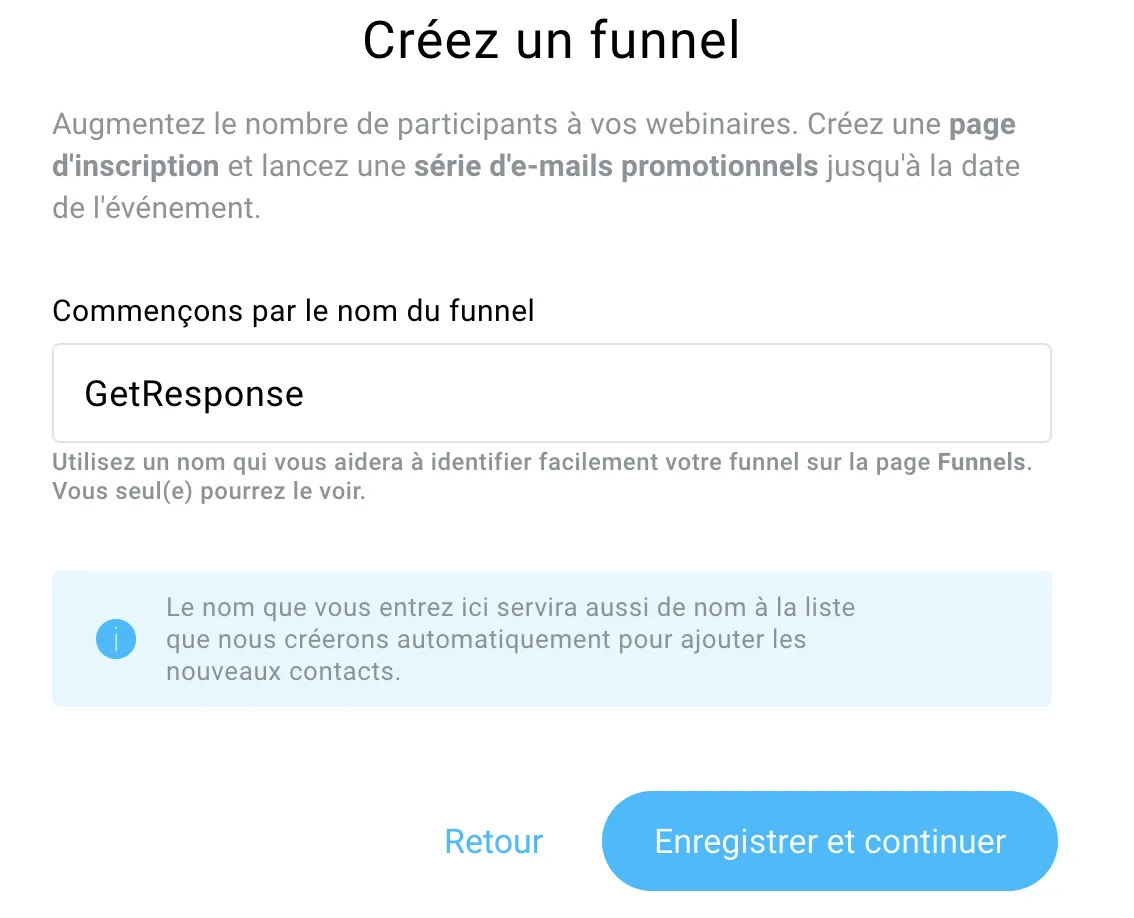 Créez un funnel