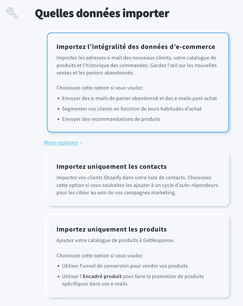 Le type d'intégration Shopify