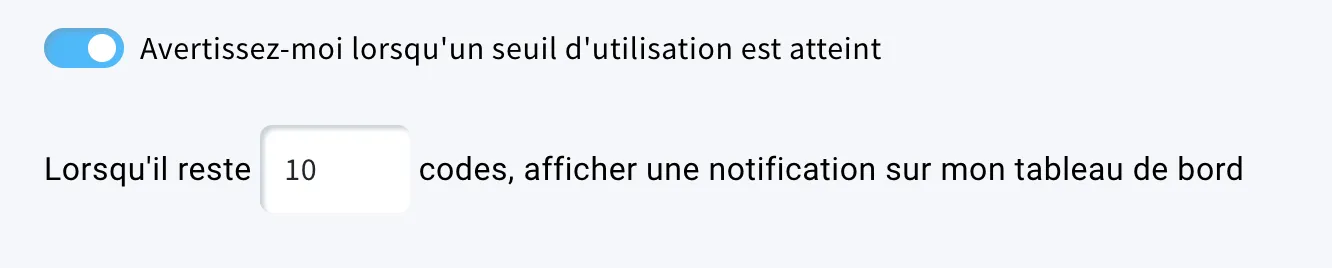 Avertissez-moi lorsqu'un seuil d'utilisation est atteint