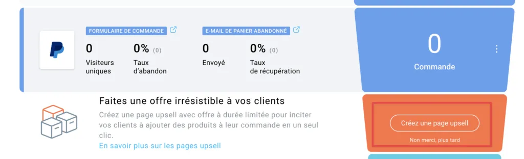 Créer une page vente upsell