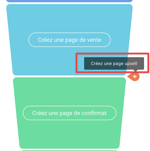 Masquer l'option de création d'une page de vente upsell