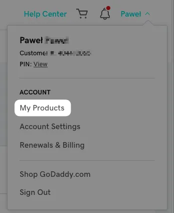 my products in GoDaddy