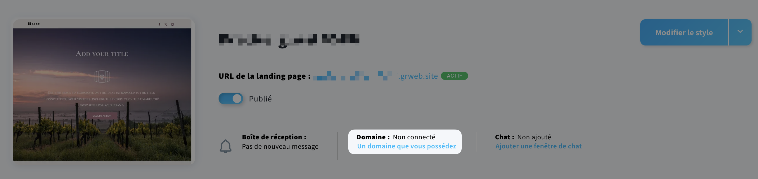 Connecter un domaine que vous possédez