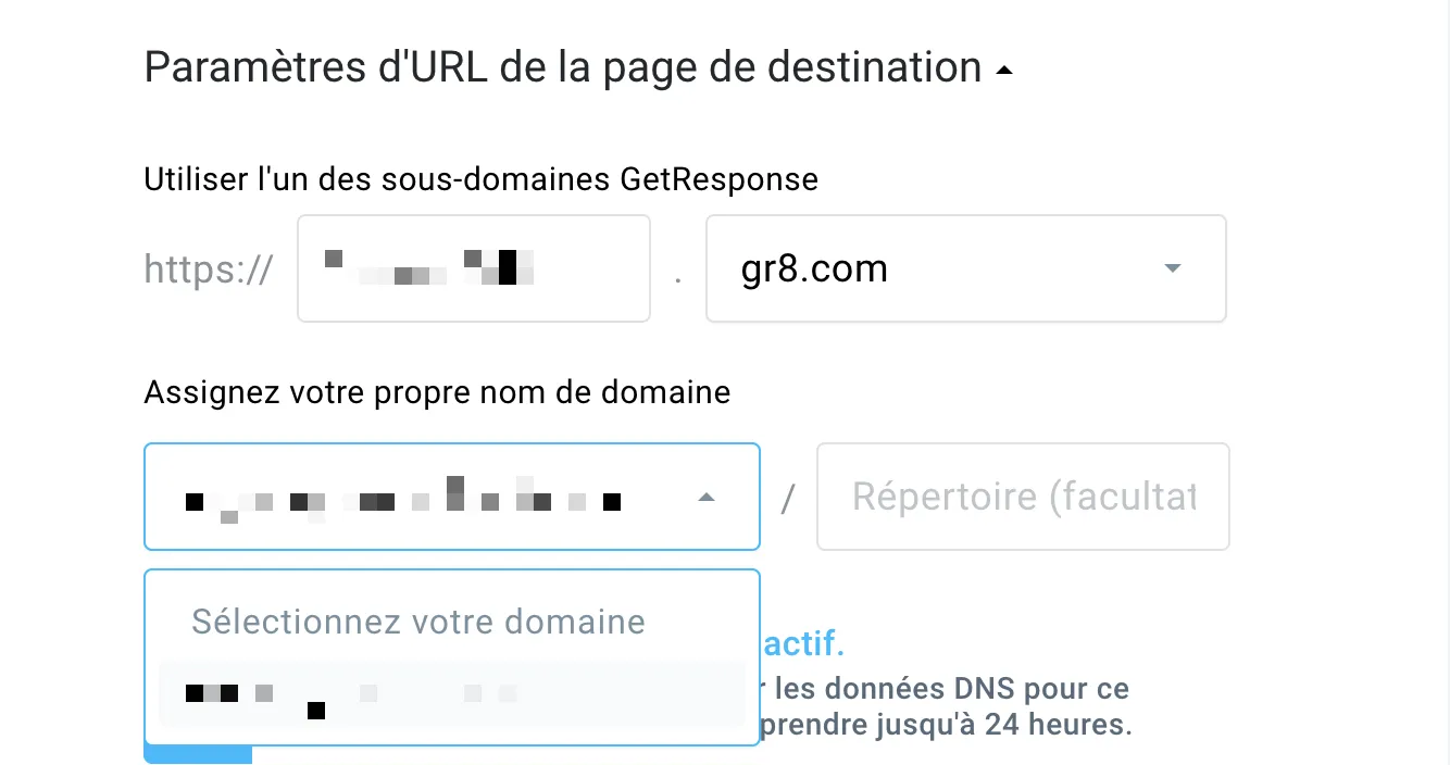 Paramètres de l'URL