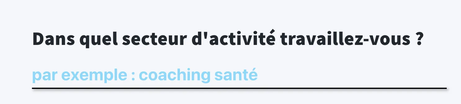 Choisissez votre type d'activité