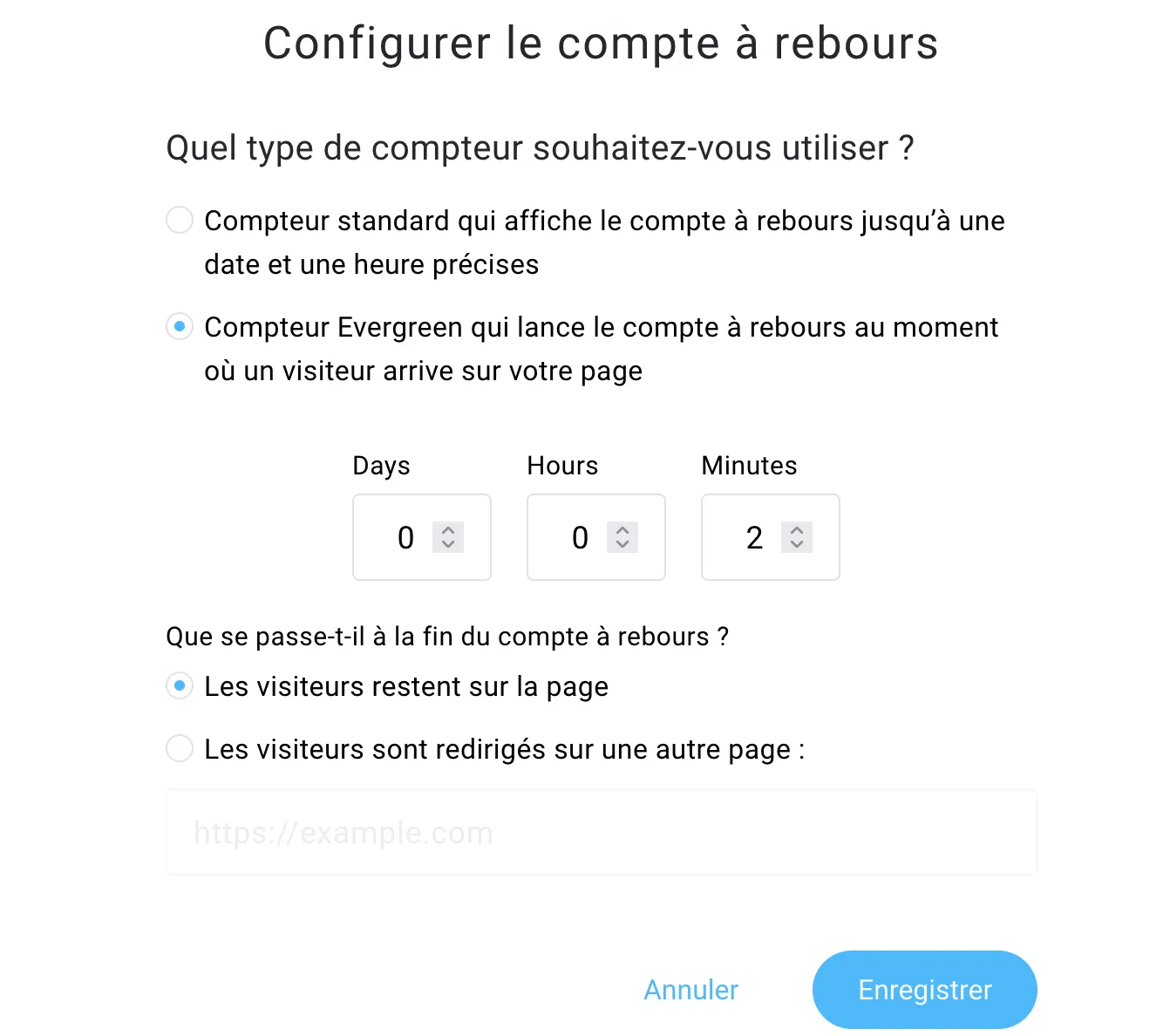 Configurer le compteur