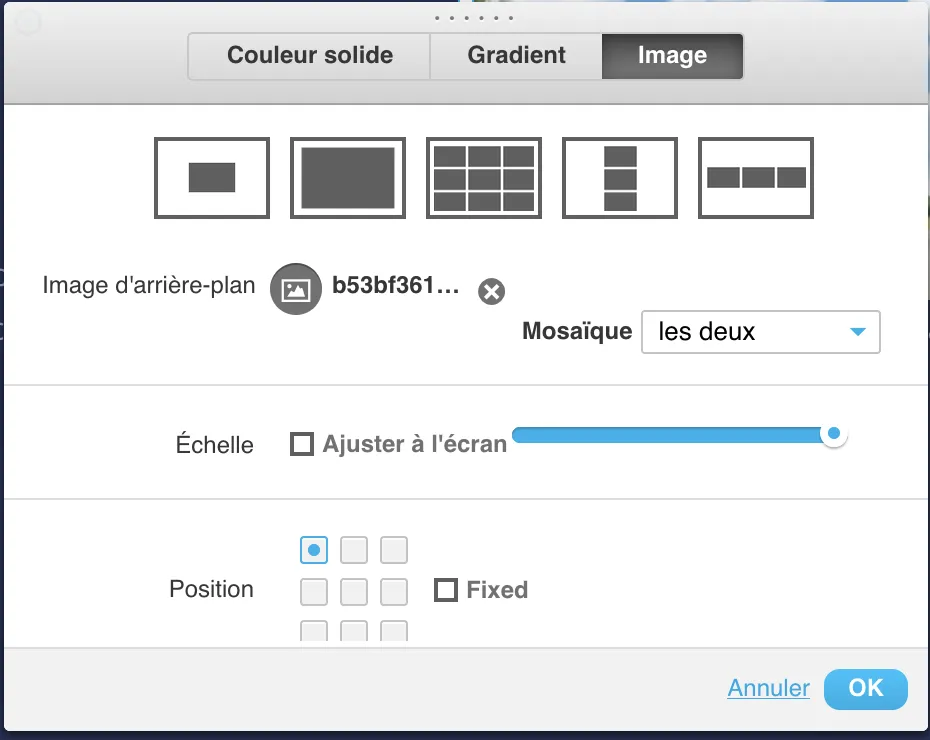 Modifier l'arrière-plan