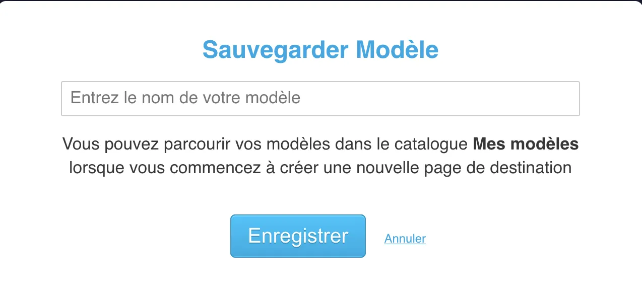 Enregistrez le modèle