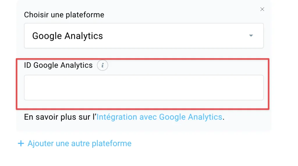 Paramètres de la page de destination Google Analytics