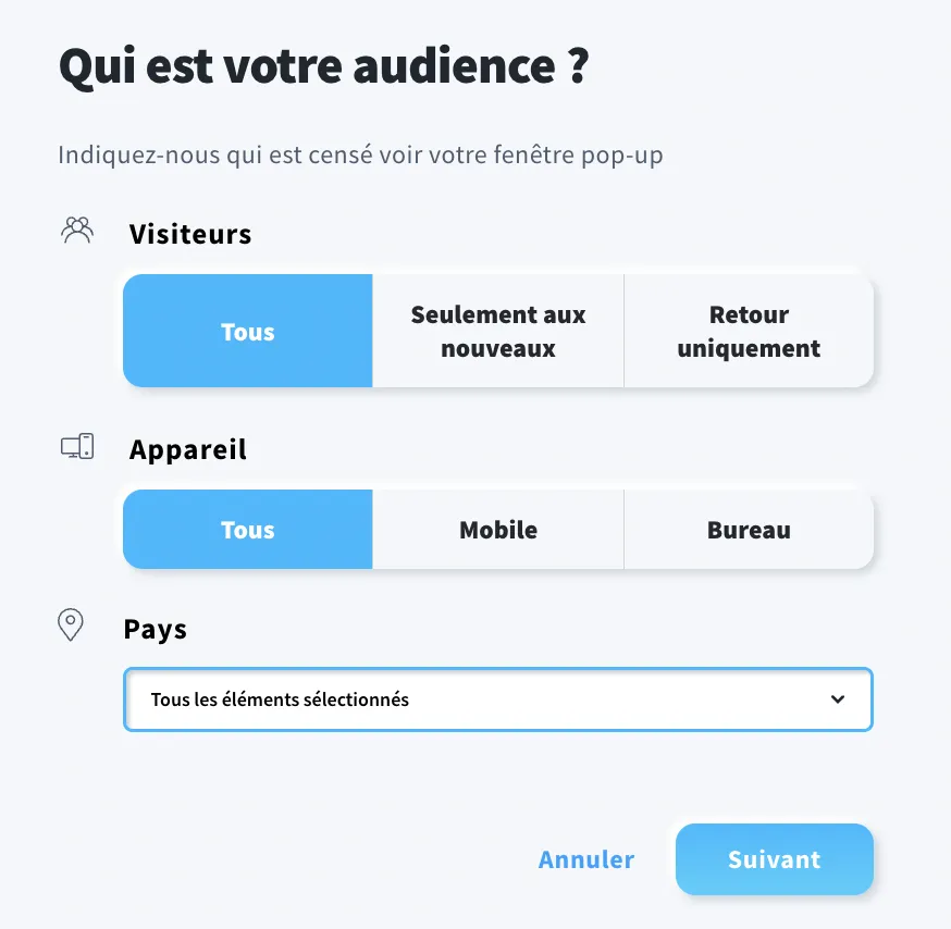 Modifier l'audience