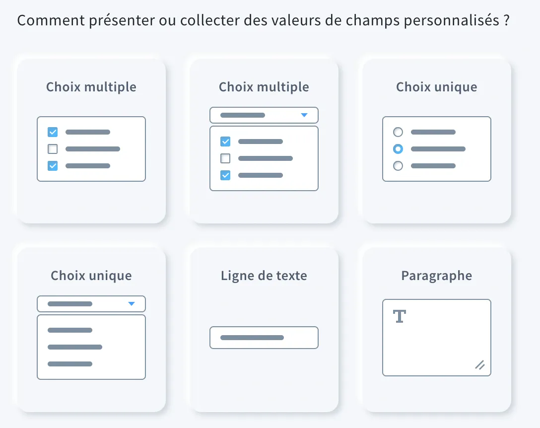 sélectionner le format du champ personnalisé