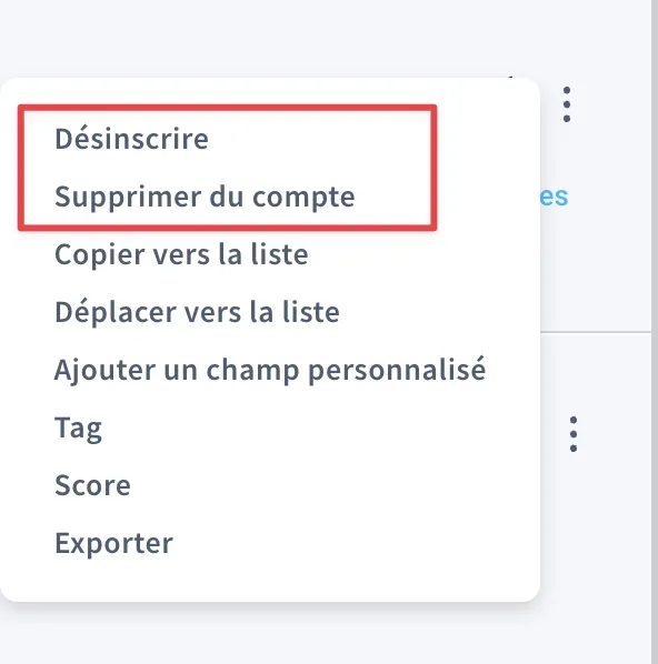 comment supprimer des contacts d'une liste