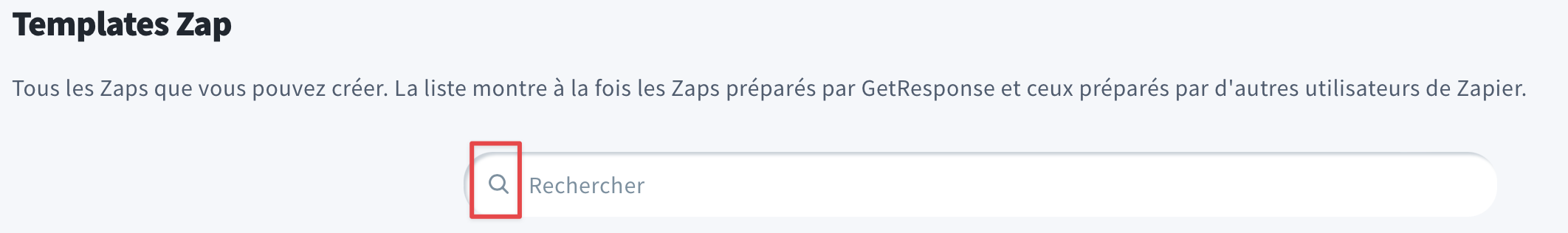 Rechercher un modèle de Zap