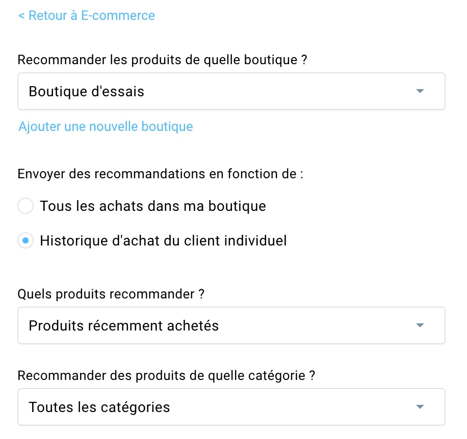 Les recommandations de produits