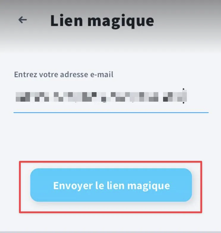 Envoyer le lien magique