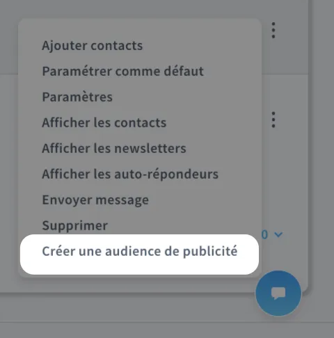 Créer une audience de publicité