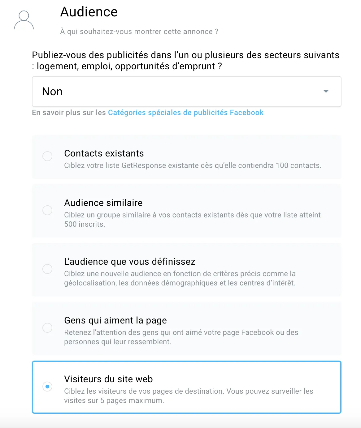 Audience Facebook Ads - Visiteurs du site Web