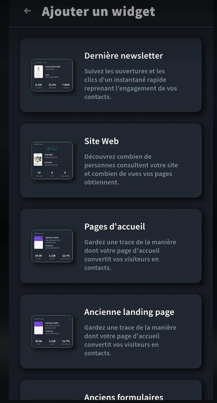 Ajouter de nouveaux widgets