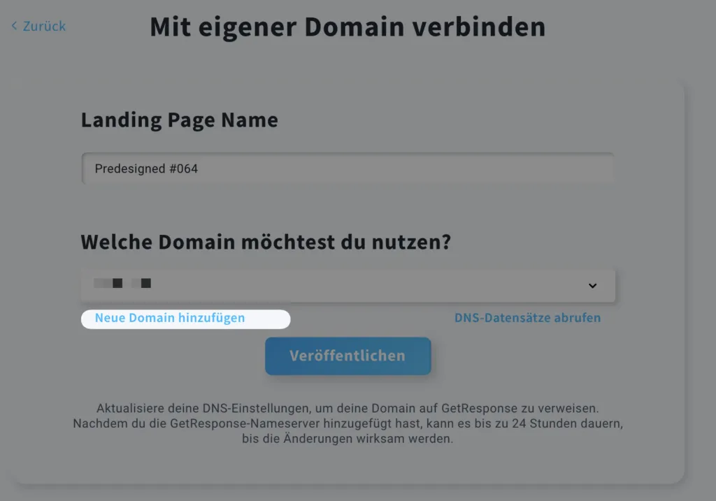 Neue Domain hinzufügen