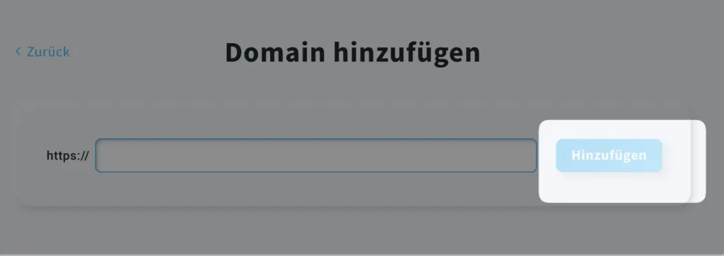 Domain hinzufügen