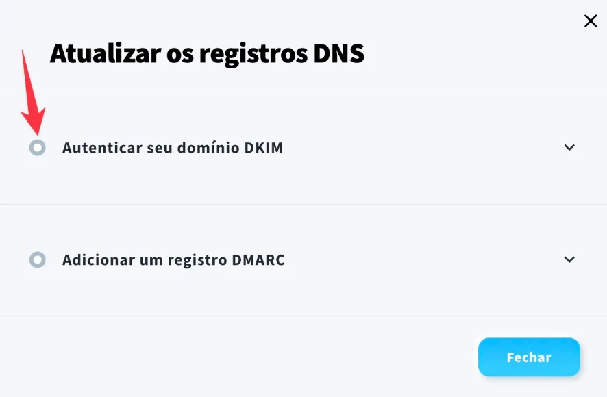 como atualizar os registros dns de um email na getresponse