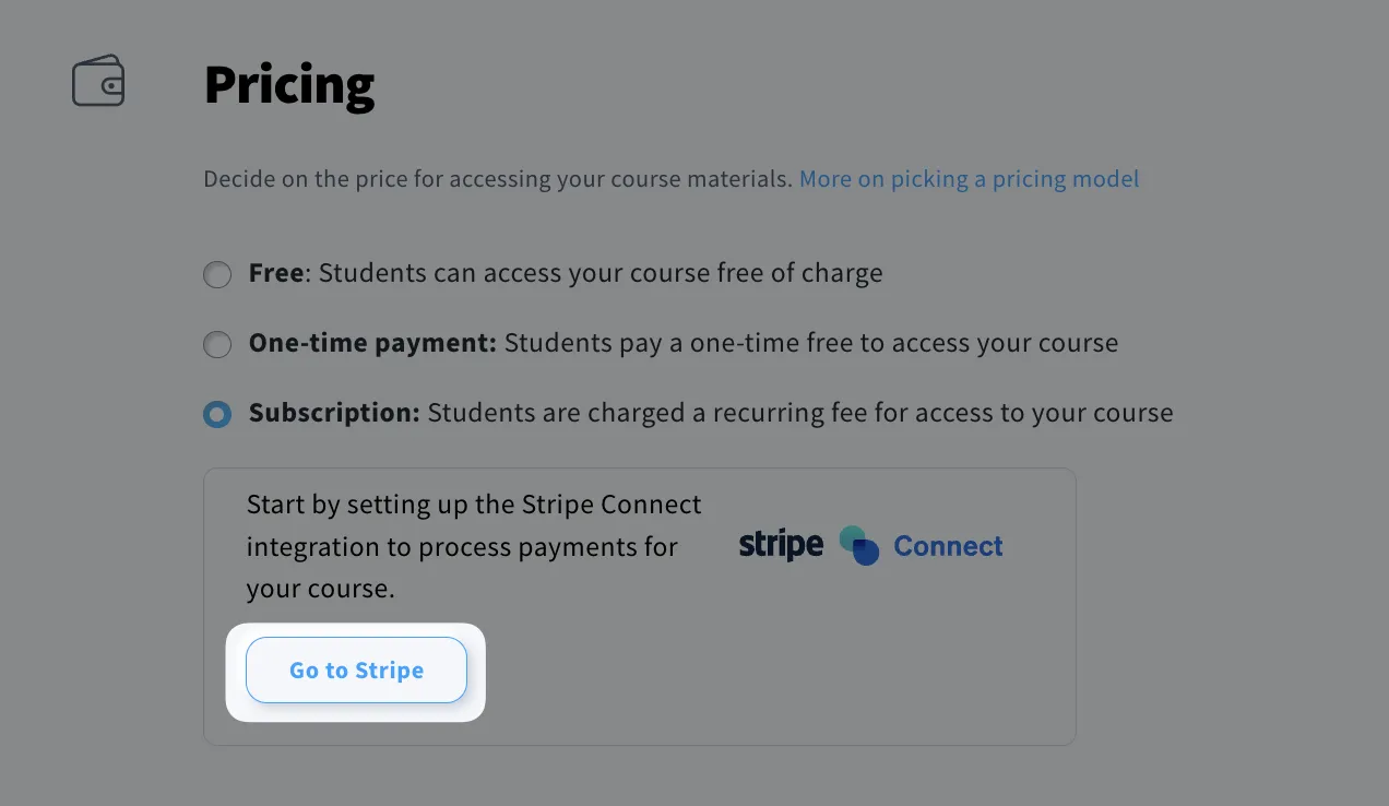 stripe course integration