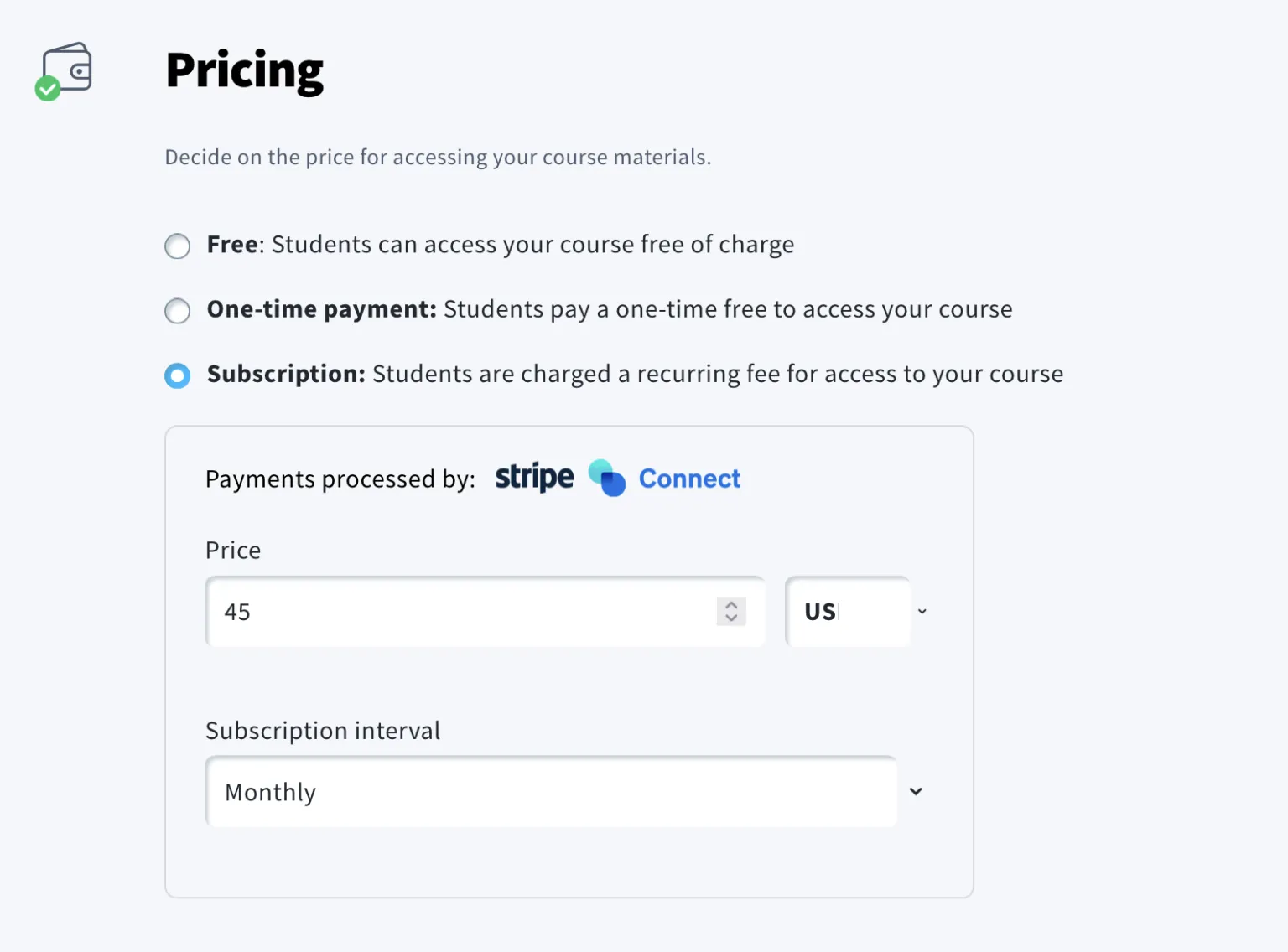 Course Payment How to set up payment integration to charge for my Course?