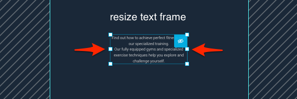 Resizing text block.