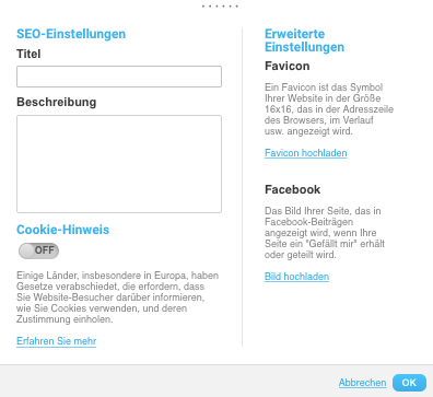 Auswahl Webformularfelder.
