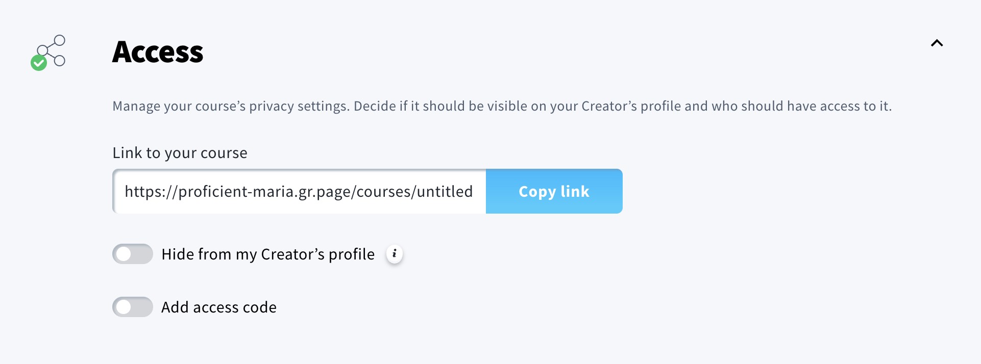 courses access page