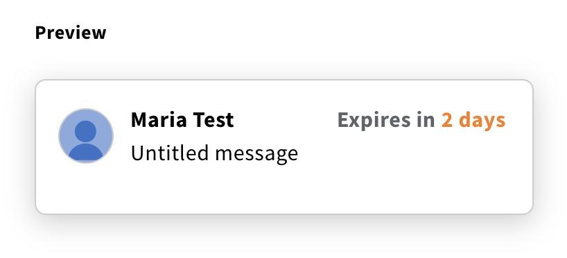Preview of an example time range displayed in an inbox