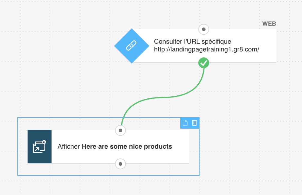 Un modèle de flux d’automation marketing intitulé **« Fenêtre popup basée sur les centres d’intérêt »** de GetResponse.
