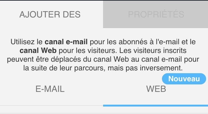 Explication de la différence entre le canal Email et le canal Web dans GetResponse Marketing Automation